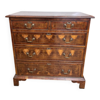 19th century Georgian style commode in end-grain wood marquetry.