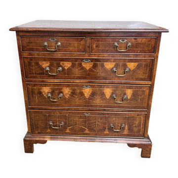 19th century Georgian style commode in end-grain wood marquetry.