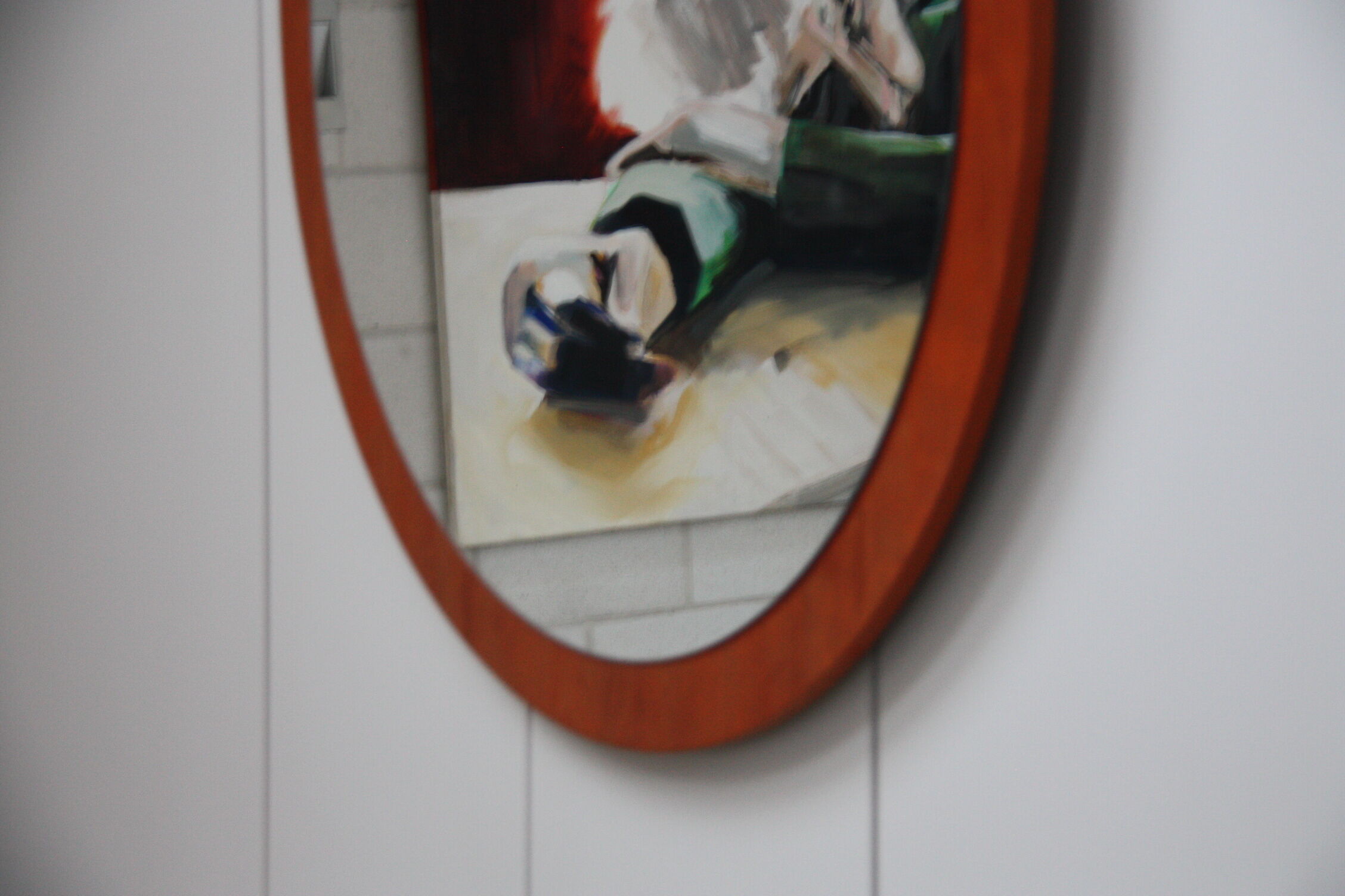 Danish teak 60s mirror diameter 100cm