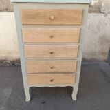 Grey & wood rag picker 5 drawers