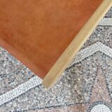 Havana armchair in teak and cowhide leather