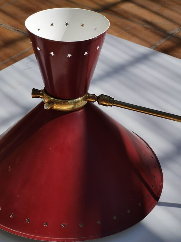 Grande applique Diabolo René Mathieu pour Lunel couleur bordeaux