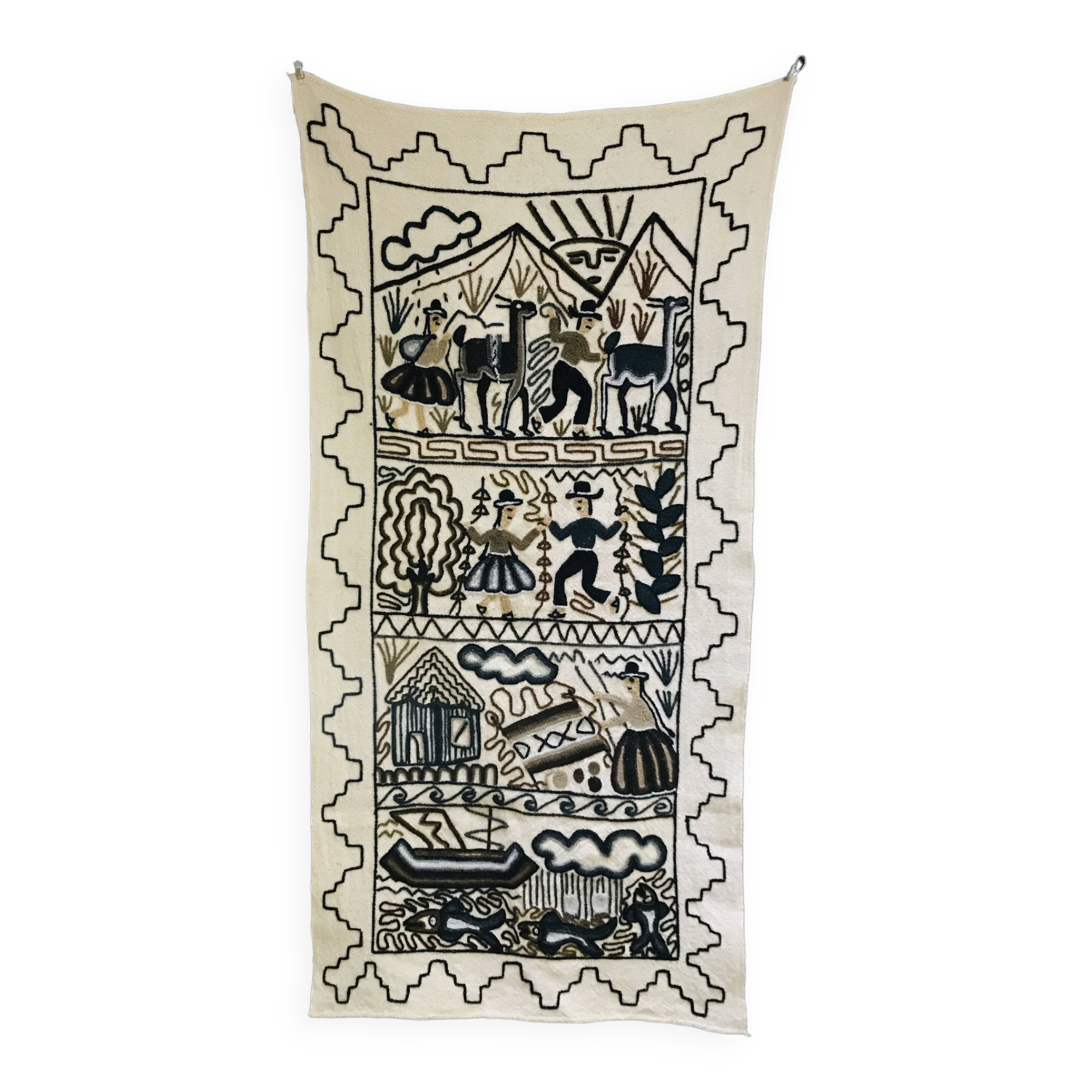 Large vintage wall tapestry Bolivia Peru