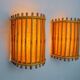 Pair of rattan wall lights, France, 1960