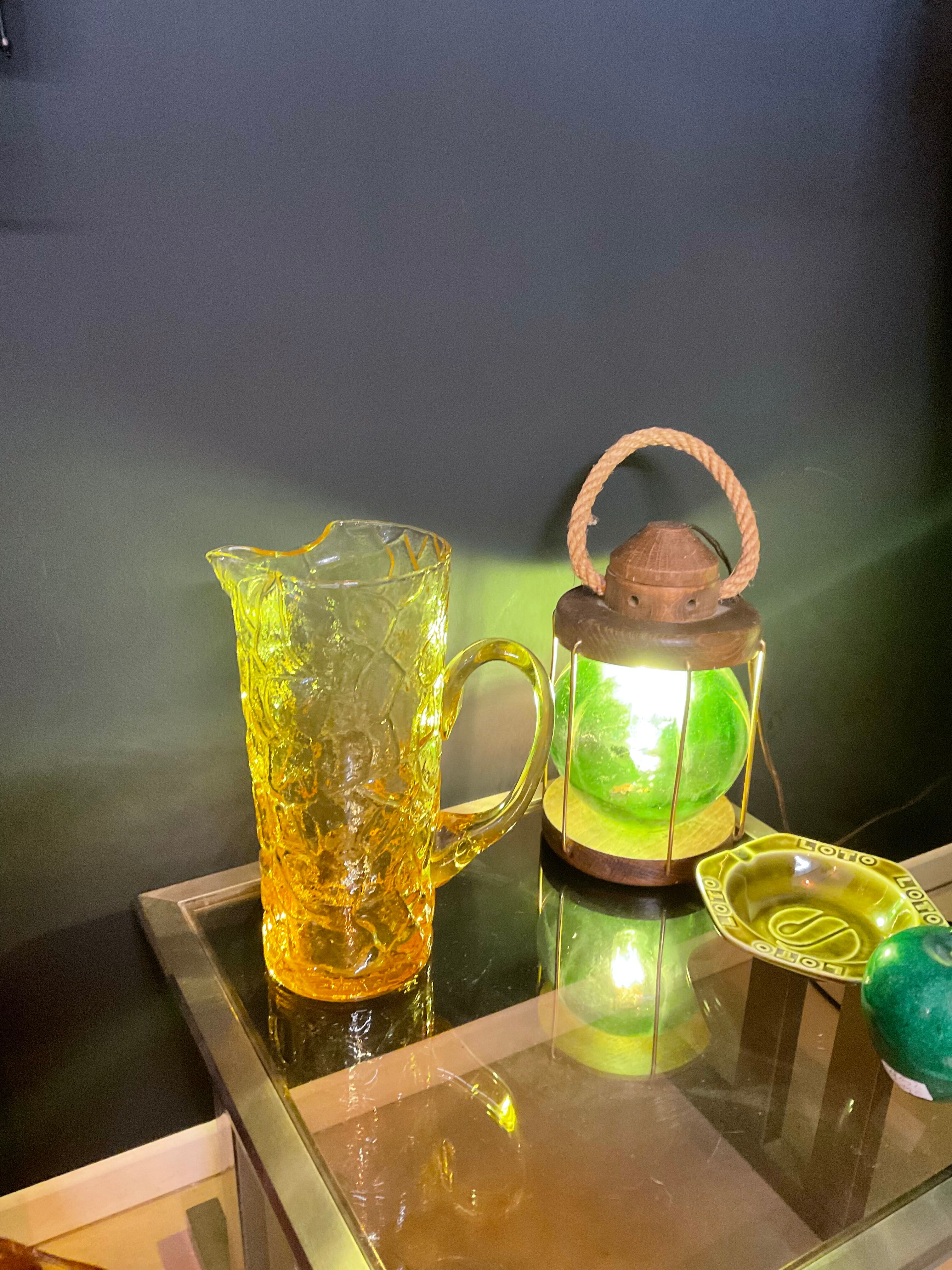 Carafe vintage verre jaune