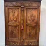 Napoleon III style wardrobe in solid walnut, 19th century