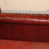 Red 3 x seater chesterfiel with Union Jack cushions