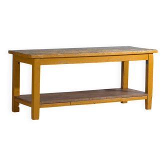 Ancienne table longue avec plateau inférieur (c.1920) #17