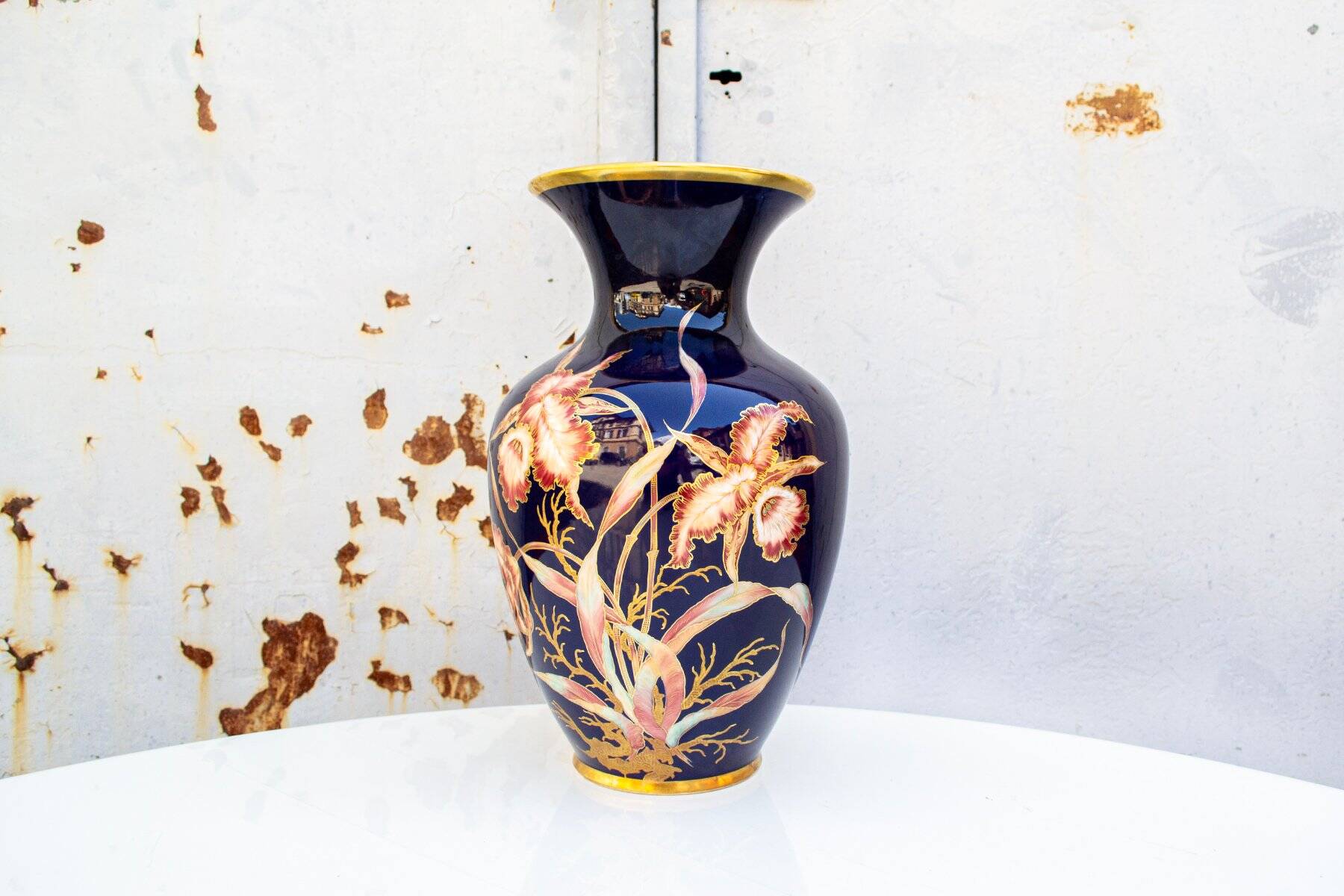 Vase n° 61/384 en porcelaine cobalt de Schumann, Allemagne, années 60