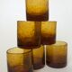 Set of 6 real Biot glass handmade