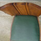 Art Deco period solid walnut chairs, set of 6