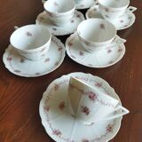 6 tasses Chapus Frères Limoges "Service Perle"