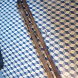 Paire de skis anciens en bois L=200cm