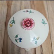 Small covered pot Sarreguemines with an old floral design – vintage charm