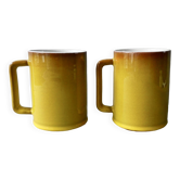 2 mugs en céramique de Paul Badié poterie de la Brague années 70