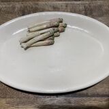 3 plates decorated with vegetables