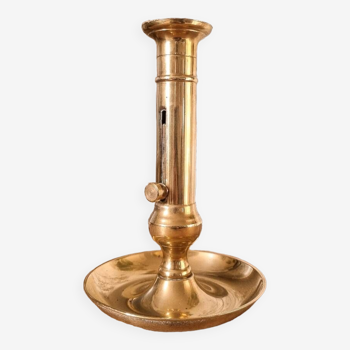 Large brass push candle holder