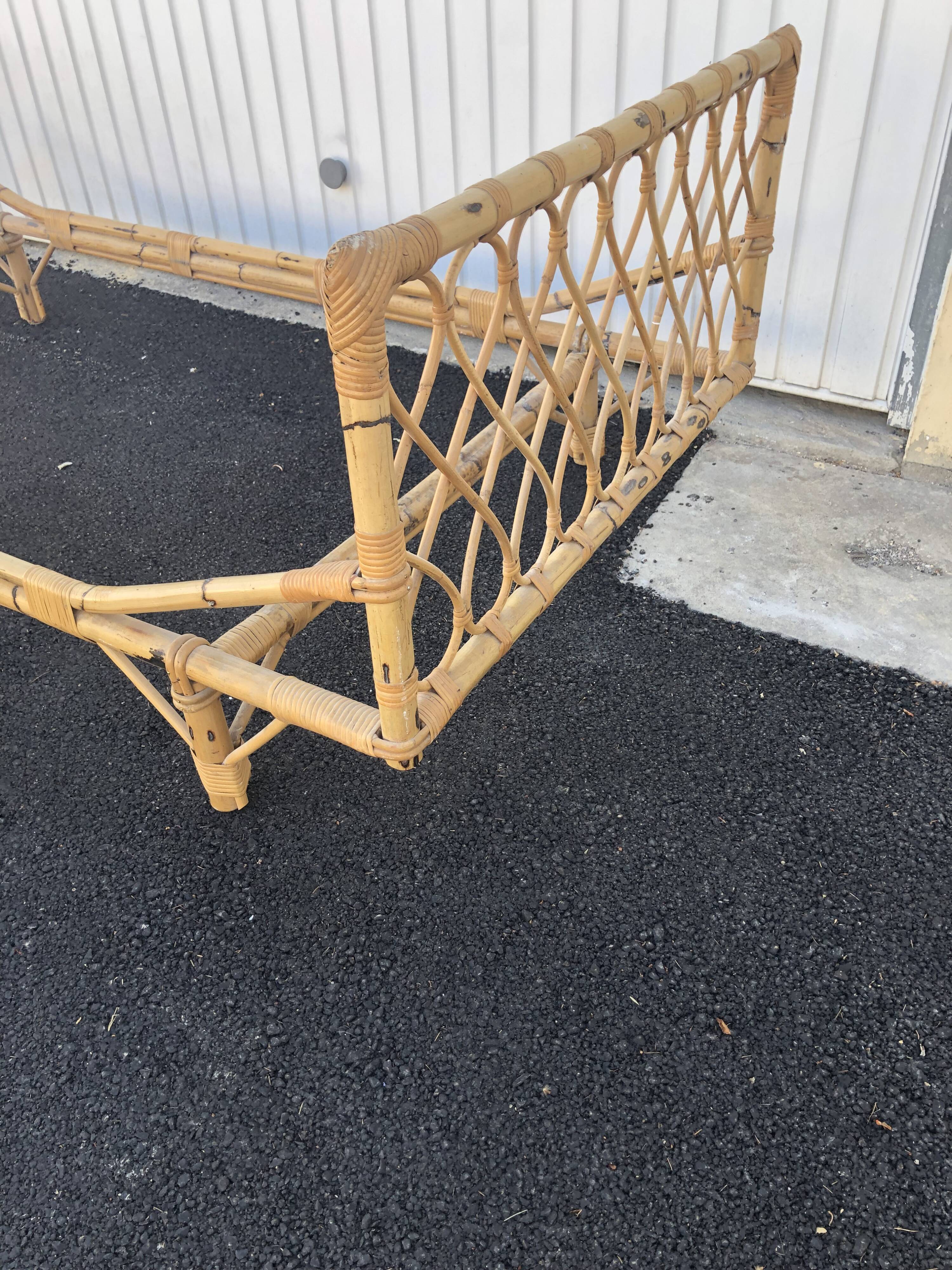 Vintage rattan bed one place