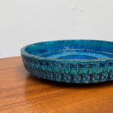 Large blue pottery bowl Rimini by Aldo Londi for Bitossi, Italy, 1960s.