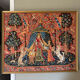 Large embroidered canvas "The Lady and the Unicorn" – To my only desire – Framed