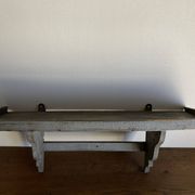 Hudson Farmhouse Folk Art Country Shelf Original Gray Patina