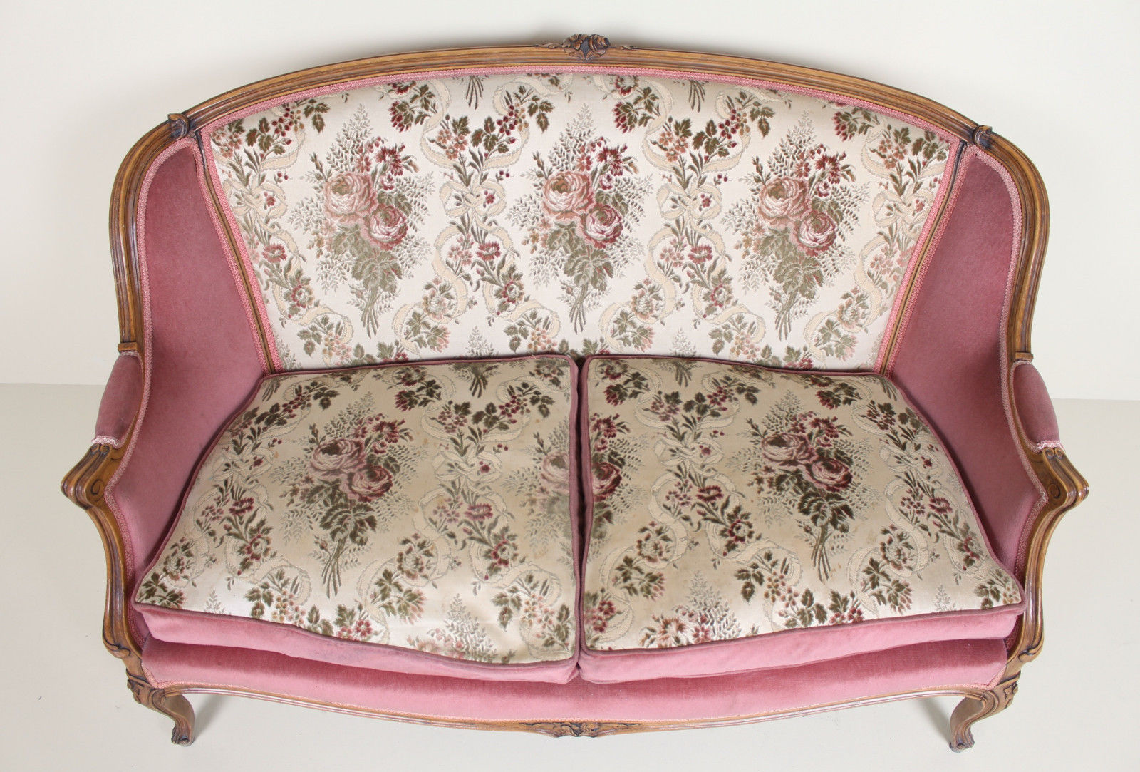 Sofa and Chair french Walnut carved