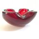 Red and blue ashtray by Flavio Poli for Seguso, in Murano glass 1960