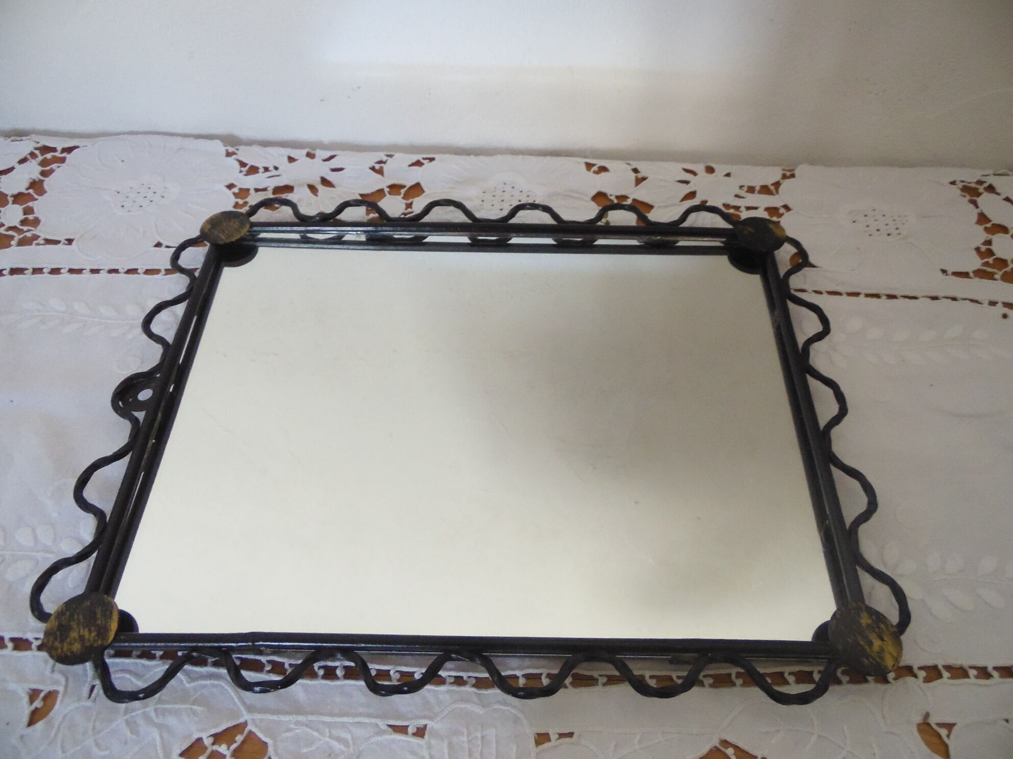 Wrought iron tower mirror