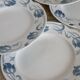 6 flat plates - Antique tableware set 82 pieces Sarreguemines earthenware Art Nouveau style