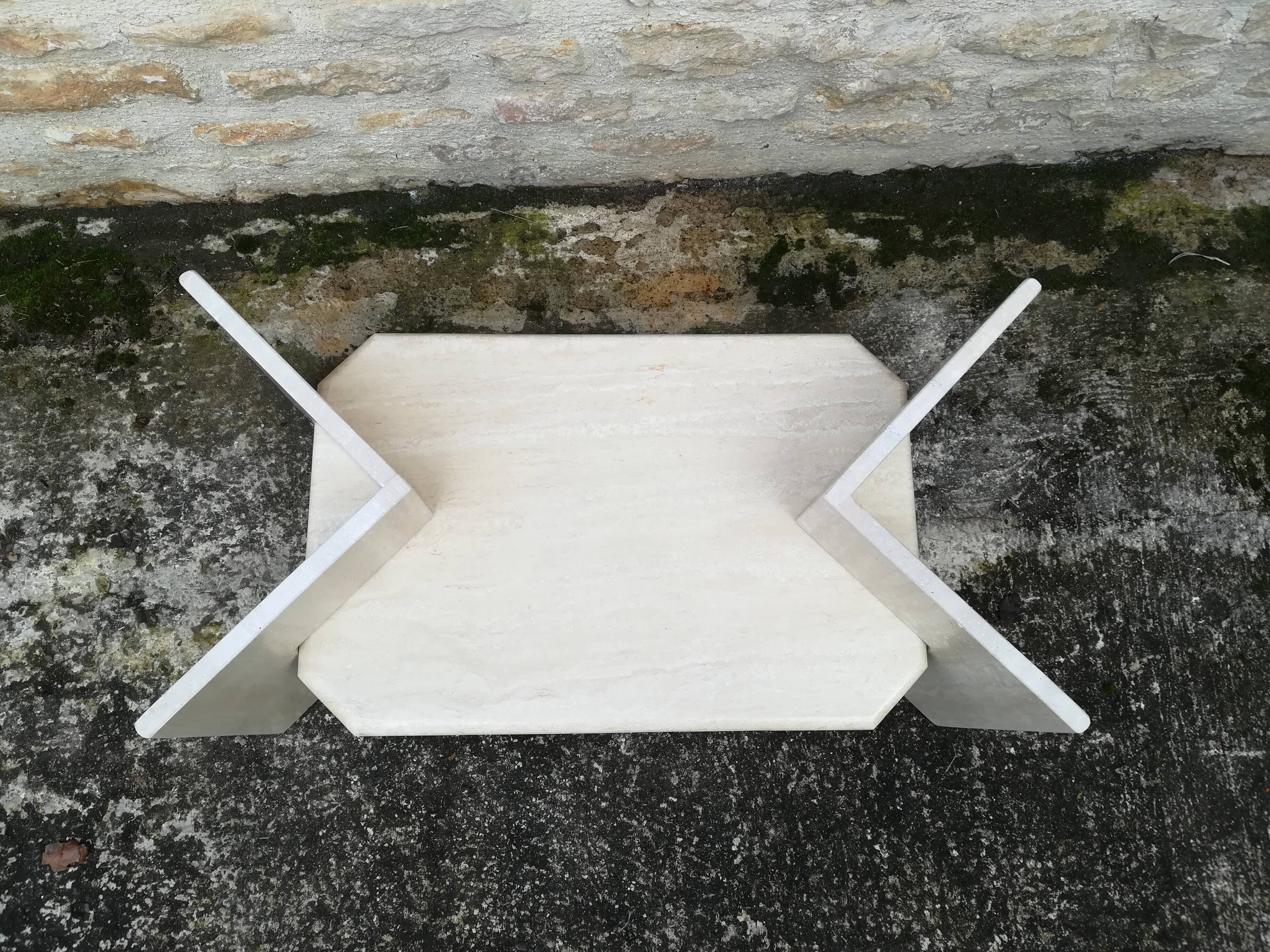 Travertine coffee table