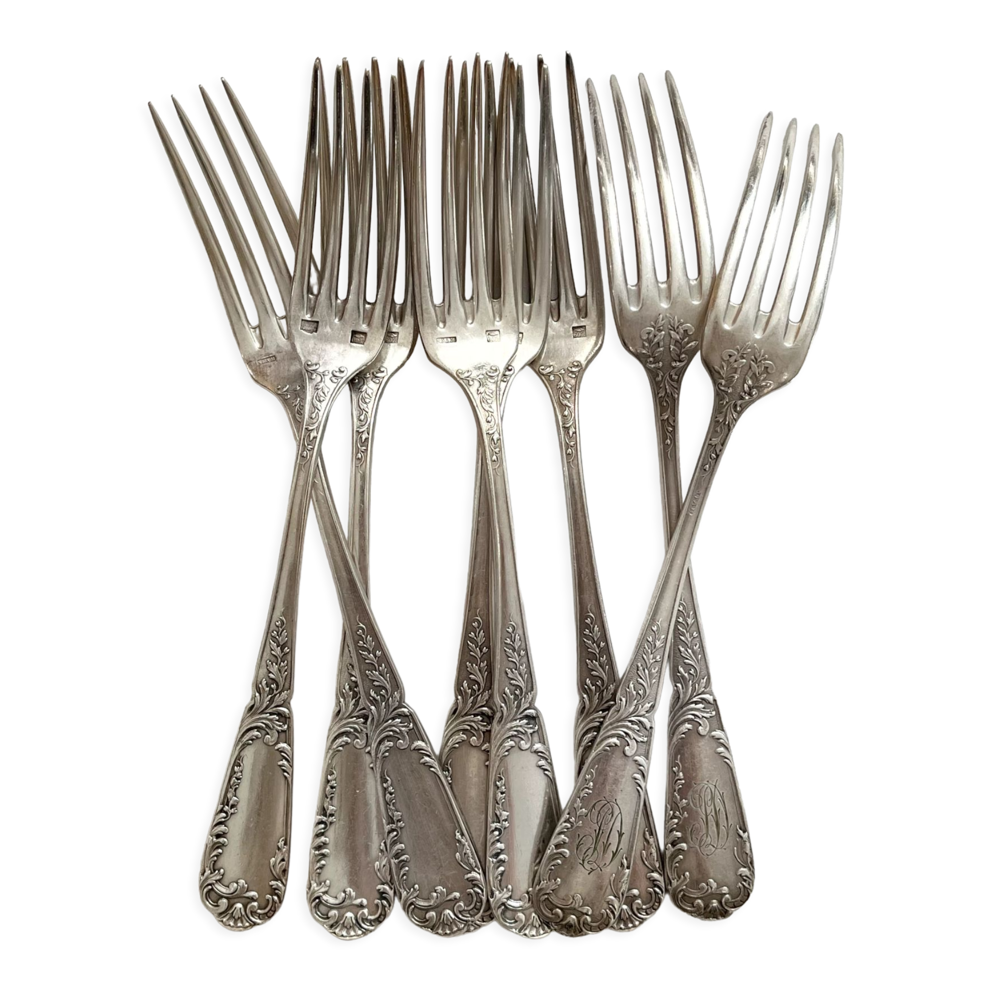 Set de 8 fourchettes en métal argenté sfam