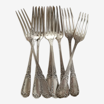 Set de 8 fourchettes en métal argenté sfam