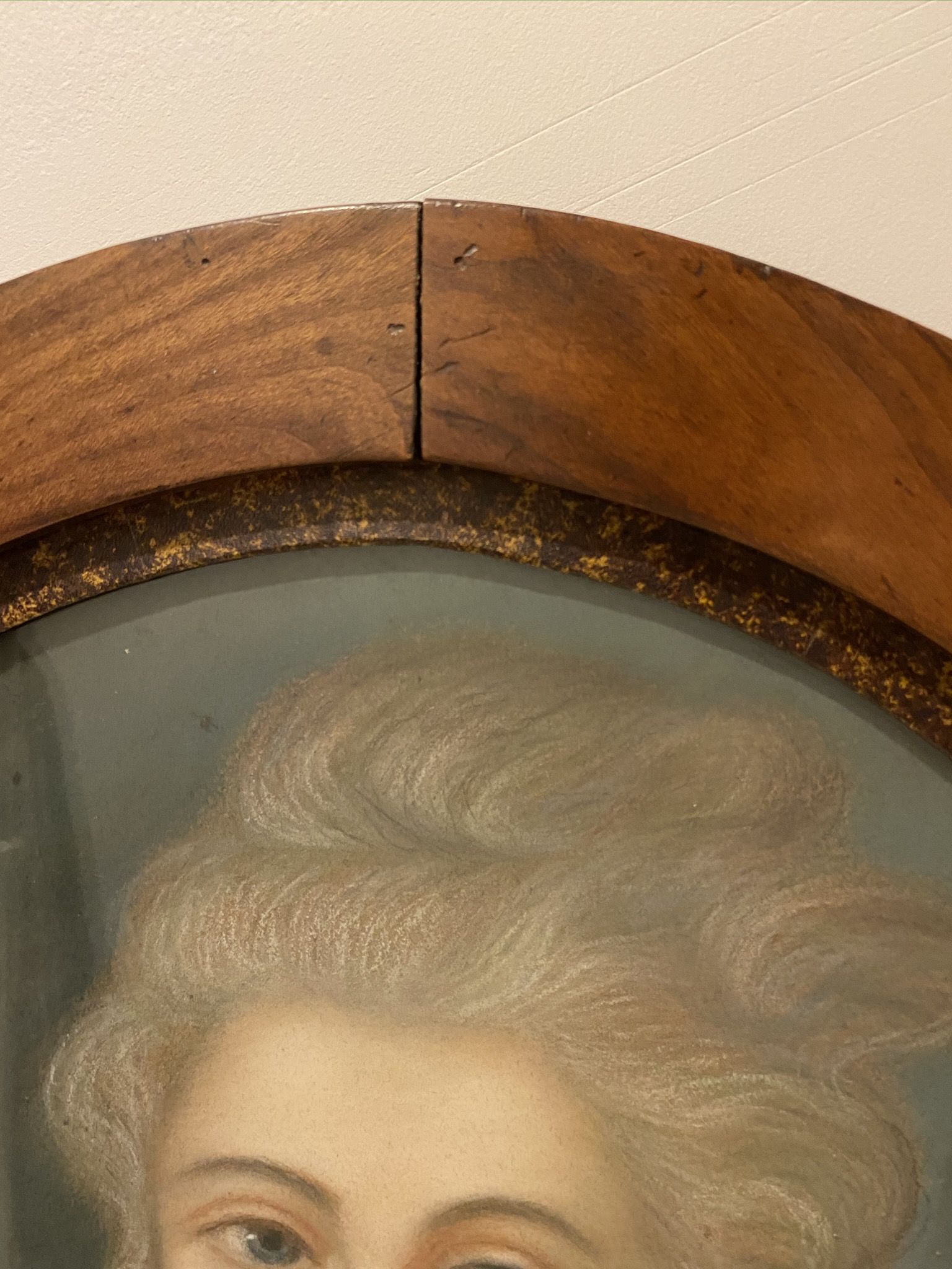 Old painting, portrait of a young girl