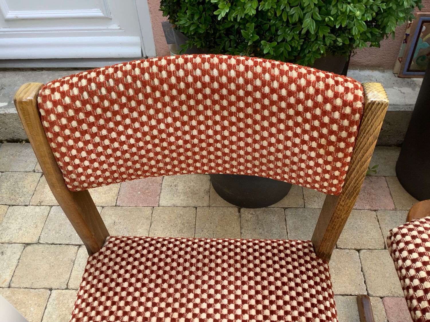 Fauteuil et 2 chaises Baumann en velours vintage