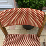 Armchair and 2 Baumann chairs in vintage velvet