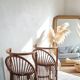 Pair of vintage rattan armchairs circa the 1960s.