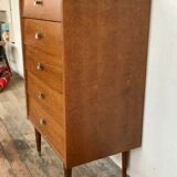 Vintage chest of drawers spindle feet oak 1960