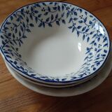 3 bowls and 5 blue plates