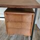 Old wood and metal desk 3 drawers 50s