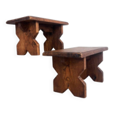 Brutalist bench duo