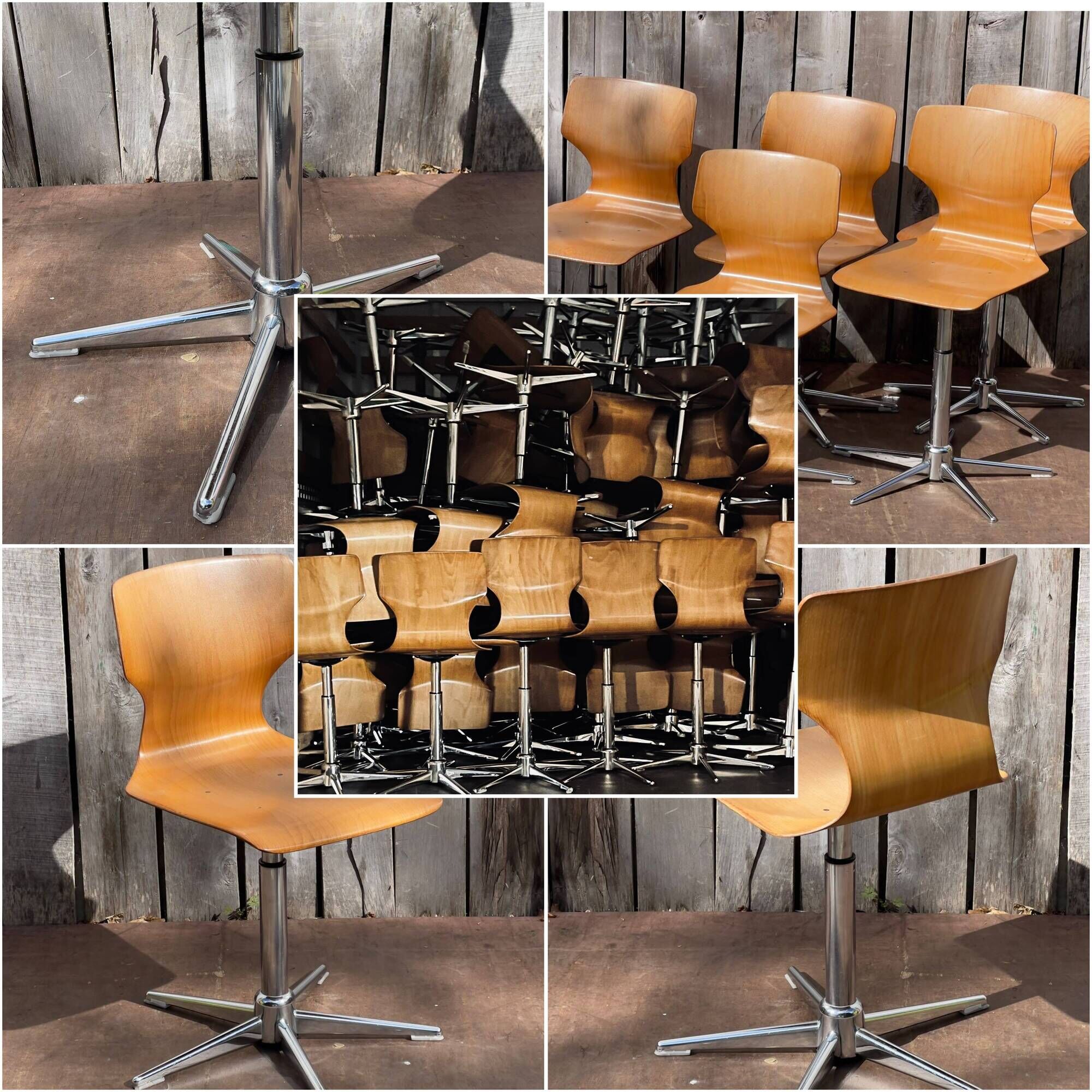 Vintage adjustable Pagholz workshop chair – 1970s industrial design