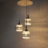 Mid century adjustable glass chandelier by pokrok zilina, 1970s