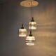 Mid century adjustable glass chandelier by pokrok zilina, 1970s