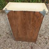 Solid beige wood cabinet with door drawers