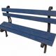 Old cast iron and wood garden bench repainted.