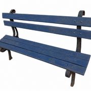 Ancien banc de jardin en fonte et bois repeint