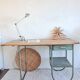 Wood and metal desk circa the 1950s.