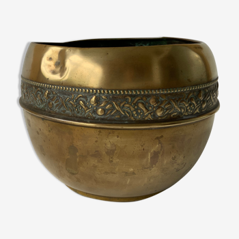 Vintage brass pot cover