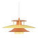 Vintage Danish metal pendant light in orange and yellow – 1970s