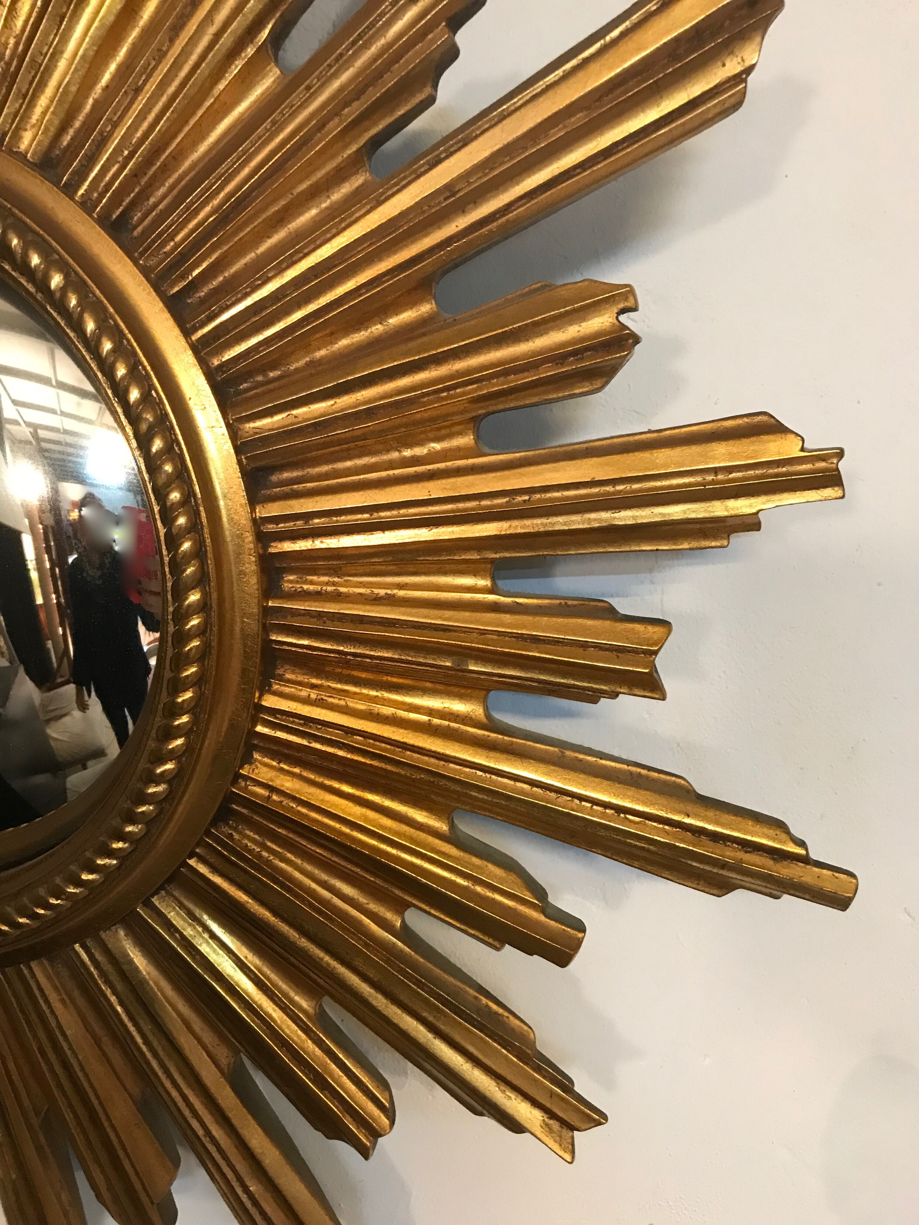 Sunny gilded wooden mirror 58x58cm